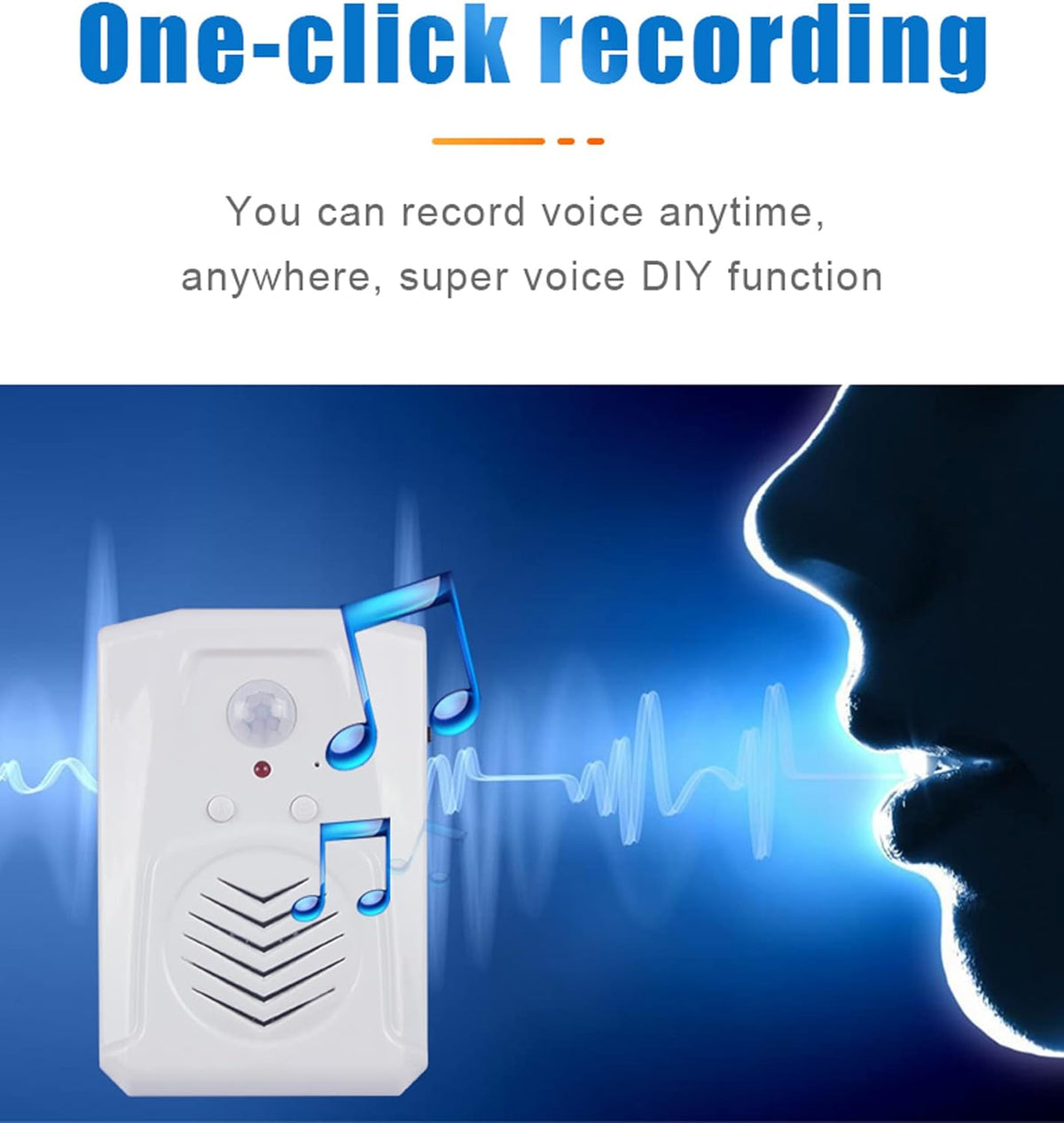 XYszpcgs Motion Activated Voice Player - Button Recording,Built-in Microphone,Home Safety Reminder,Elderly Forgetting