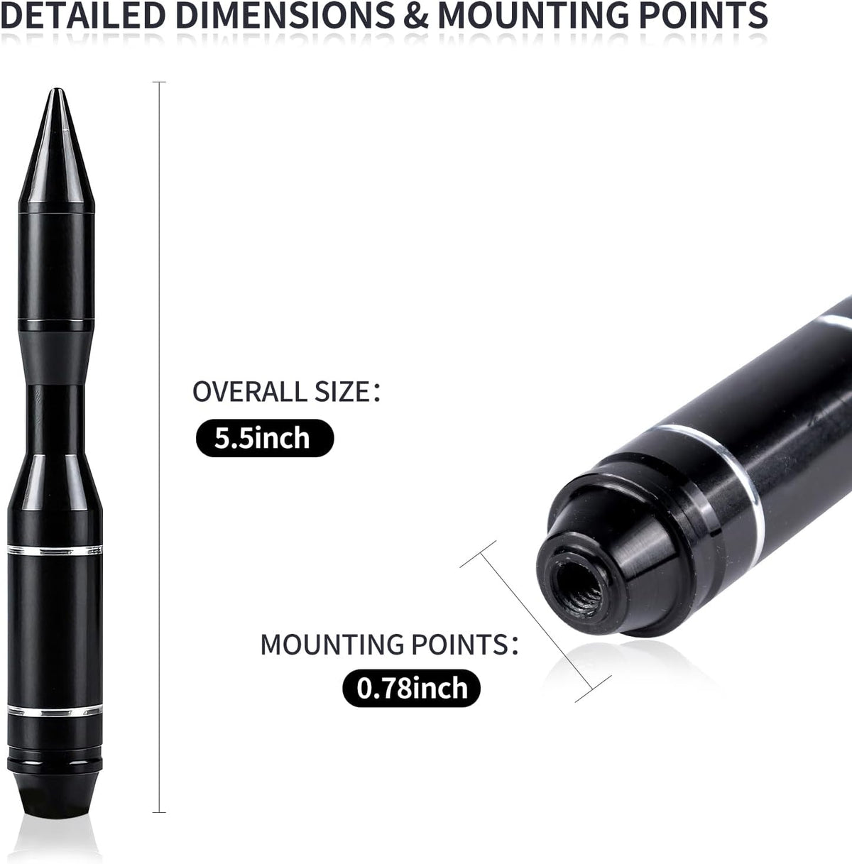 SUNEIFU Car Antenna, Short Stubby Bullet Style Mast Replacement, Premium Signal Reception Waterproof Car Stereo Aerial