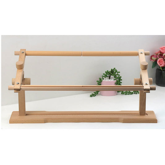 Rotated Embroidery Frame Stand, Adjustable Cross Stitch Scroll Frame, Beech Wood Quilt Frame Needlepoint Holder Floor Table Lap Stand for Stitching Sewing Craft