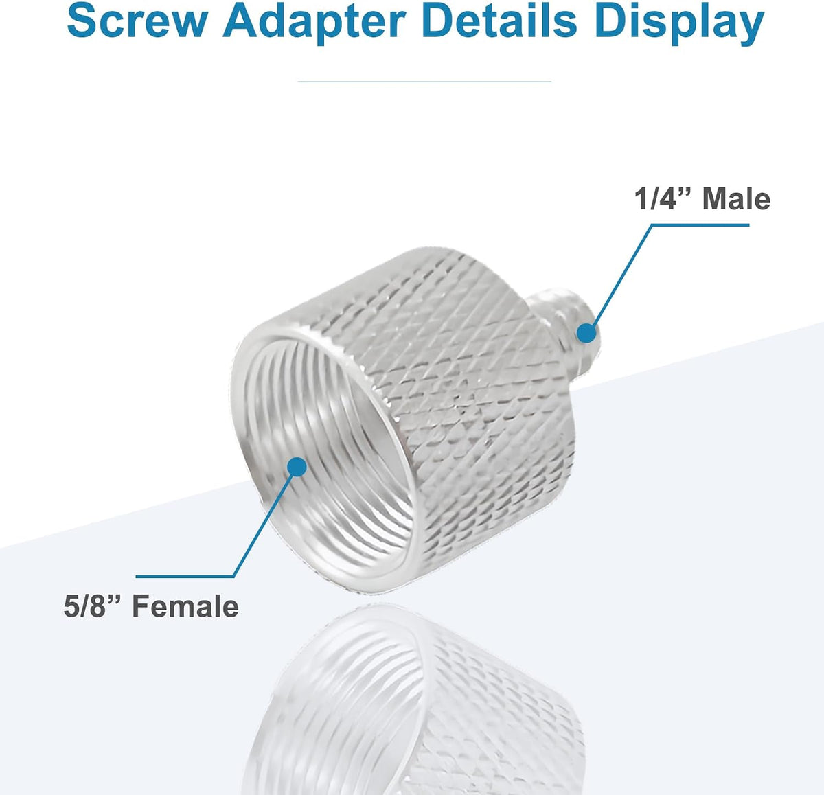 2 Pack 5/8" 1/4" Mic Stand Adapter, Female to Male Screw Thread Adapter for Microphone Stand, Camera Monitor, Tripod