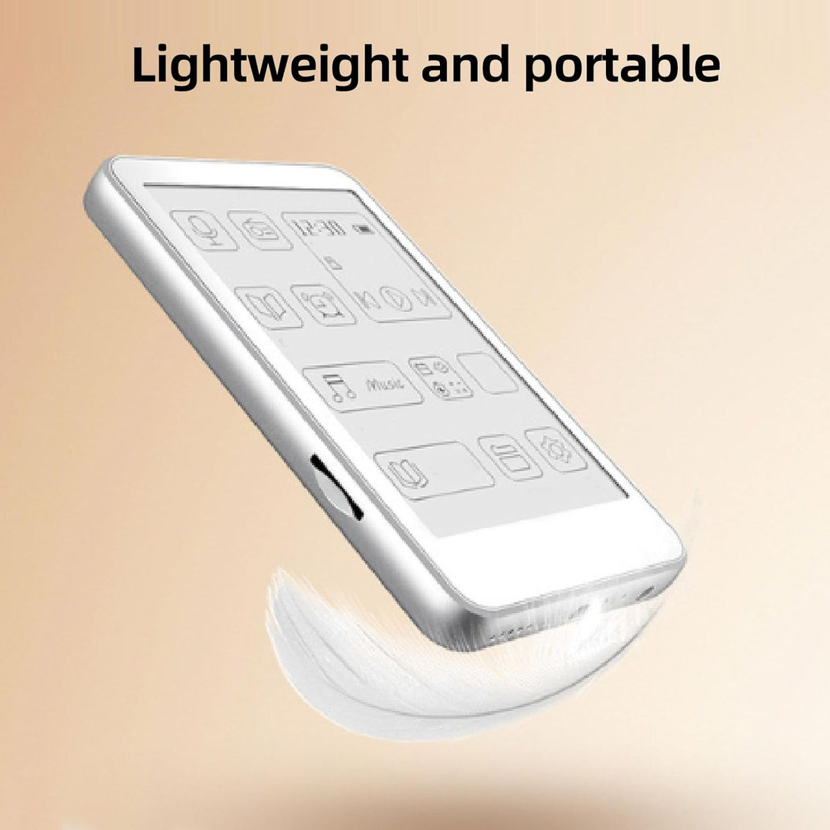 XUMIUZIY MP3 2.7in Player, HD Ink Screen Music Player, Electronic Book HiFi Sound Type C Fast Charging for Home Outdoor