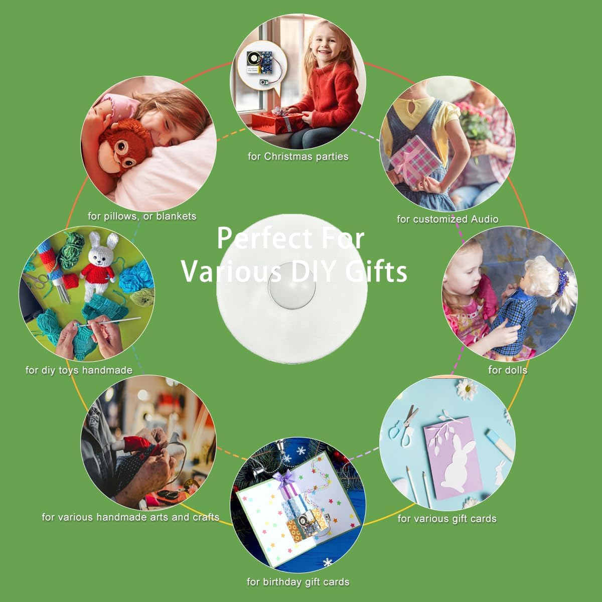 XLW Recorder,16Min Pillow.16MB (2P Voice Voice Recording Button for Stuffed Animals, Bear,Crafts Record Custom Messages