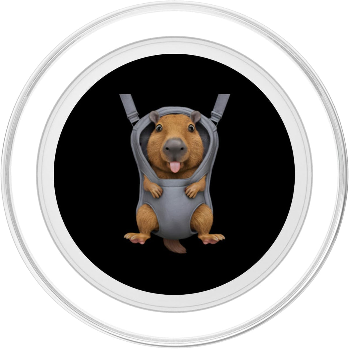 Capybaras Animal Lover PS Funny Capybaras In A Baby Carrier. Animal Lover PopSockets PopGrip for MagSafe