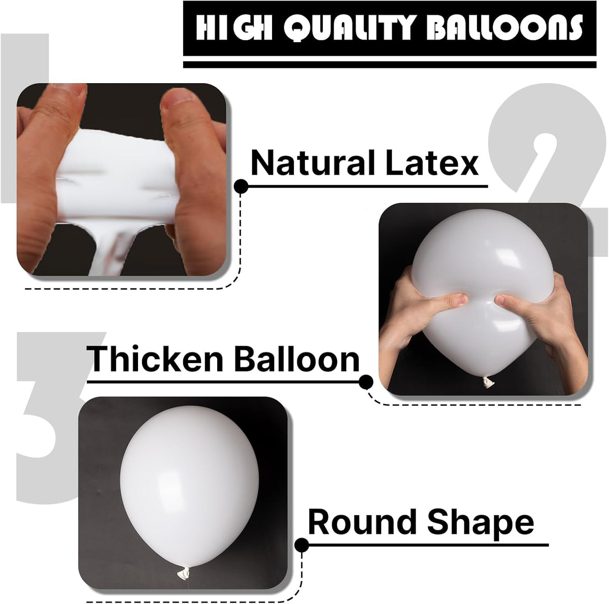 PartyWoo White Balloons - 101pcs 12 Inch Matte Latex for Weddings, Graduations, and Celebrations