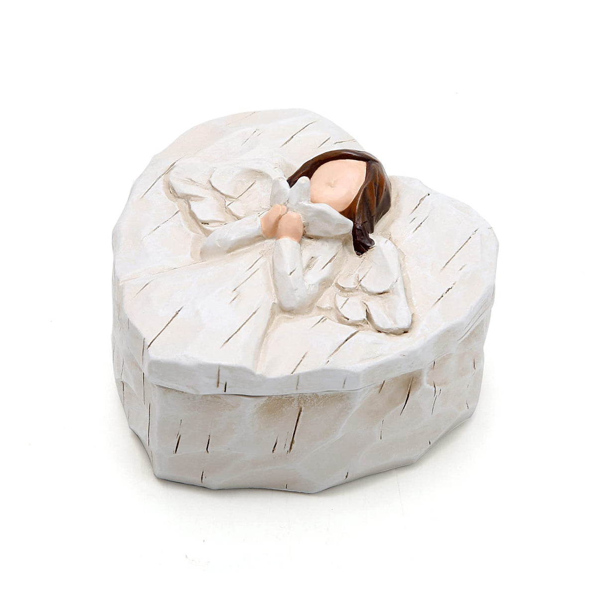 Hodao Angle Figurines Keepsake Box Decorations For Home Living Room Table Sculpted Hand-Painted Memorial Keepsake Box Love And Peace Gifts Jewelry Decor Birthday Gifts For Mom, Grandma