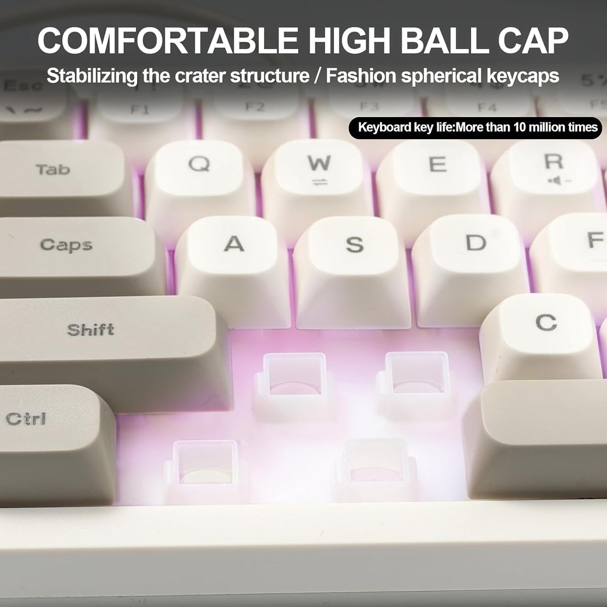 Generic 65 Wired RGB Gaming Membrance Keyboard. Percent Mini Creamy LED Computer Keyboard .Small Ergonomic Clicky