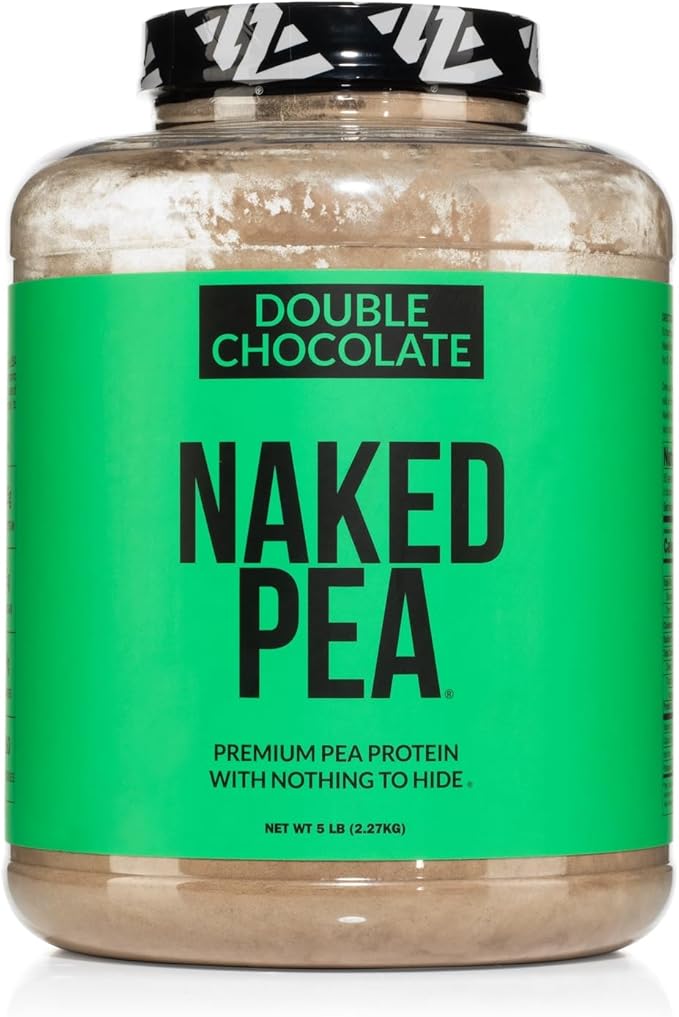 NAKED Pea - Double Chocolate Protein from US & Canadian Farms, Organic Cocoa, Organic Coconut Sugar - No GMO, No Soy, and Gluten Free, Aid Growth and Recovery - 53 Servings