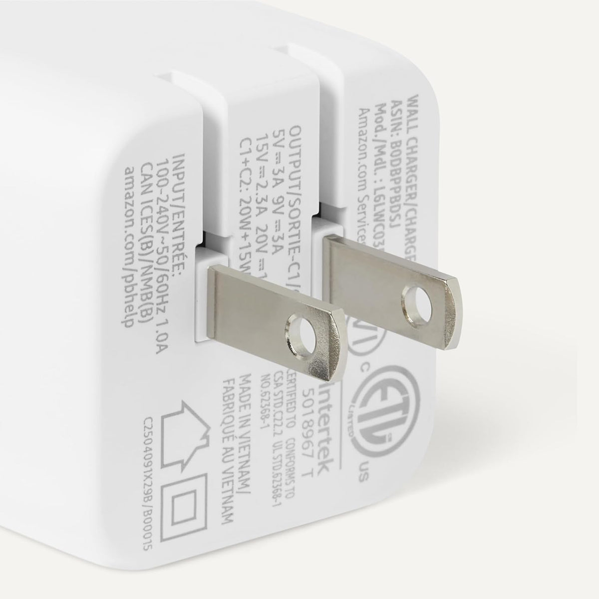 Amazon Basics 35W 2-Port 2 Fast Charging USB-C Nano GaN Wall Charger, for Phones, Tablets, Charge Devices