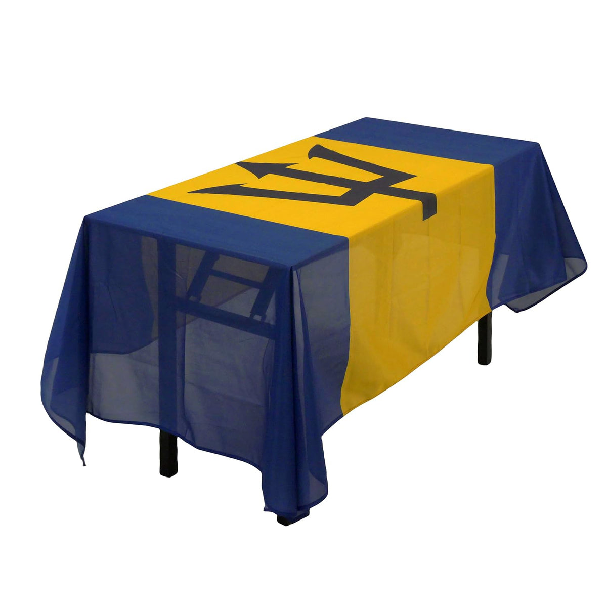 MSFHHA Rectangular Barbados Barbadians Flag Tablecloth, 59 Inches * 83 Inches, Polyester/Oxford Blend, Fade-Resistant, Washable, Suitable for Kitchen Dining & Outdoor Events