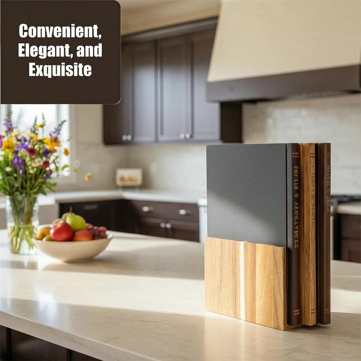 Cutting Board Book Set with Stand for Kitchen 3-Piece Acacia Wood Cutting Board Set That Looks Like Books for Vegetables, Cheese, Bread & Meat, Decorative Chopping Board Gift Set