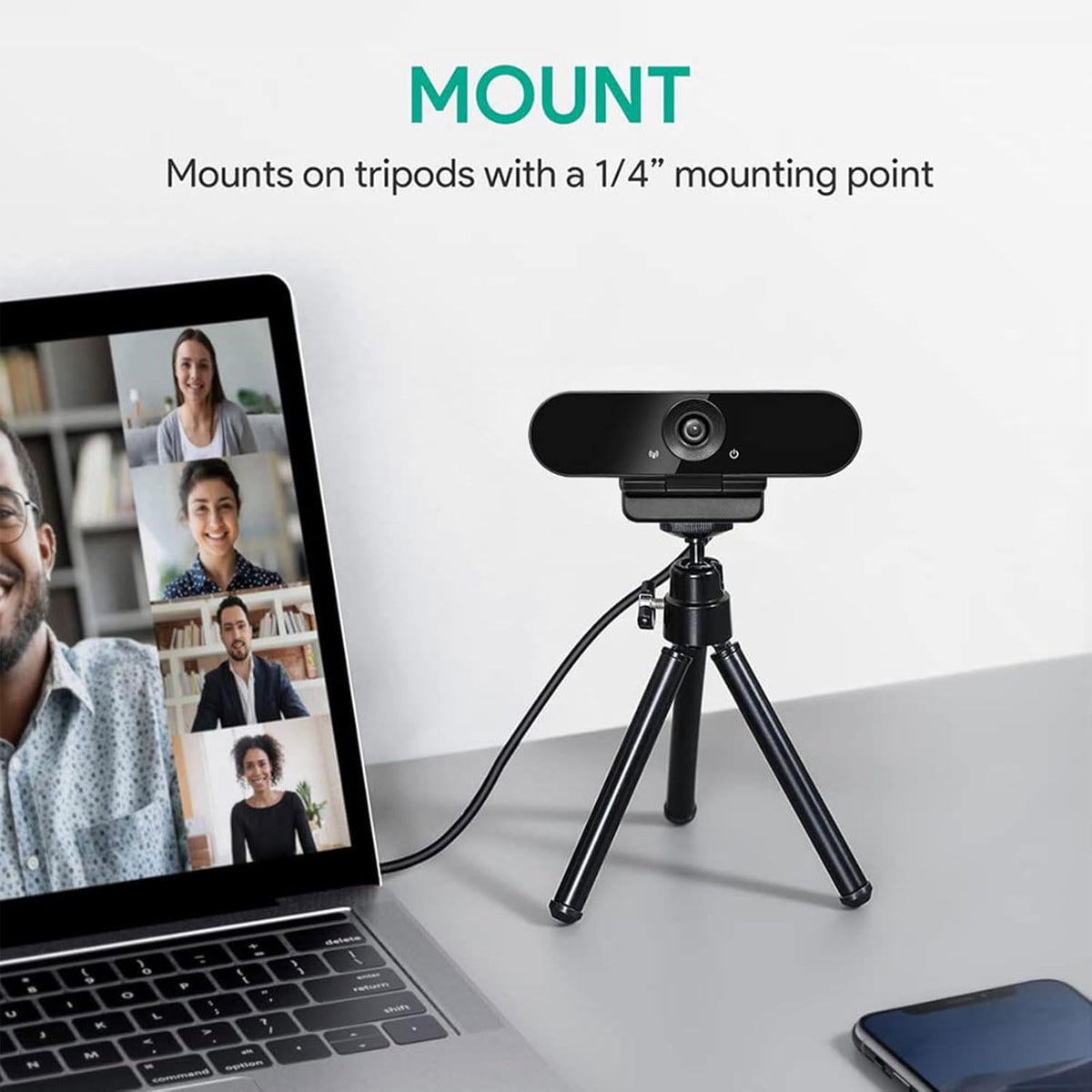 WEUNKNOWN 1080p Webcam with Dual Stereo Microphones & Privacy Cover, Full HD USB Desktop Web Computer Camera with Auto