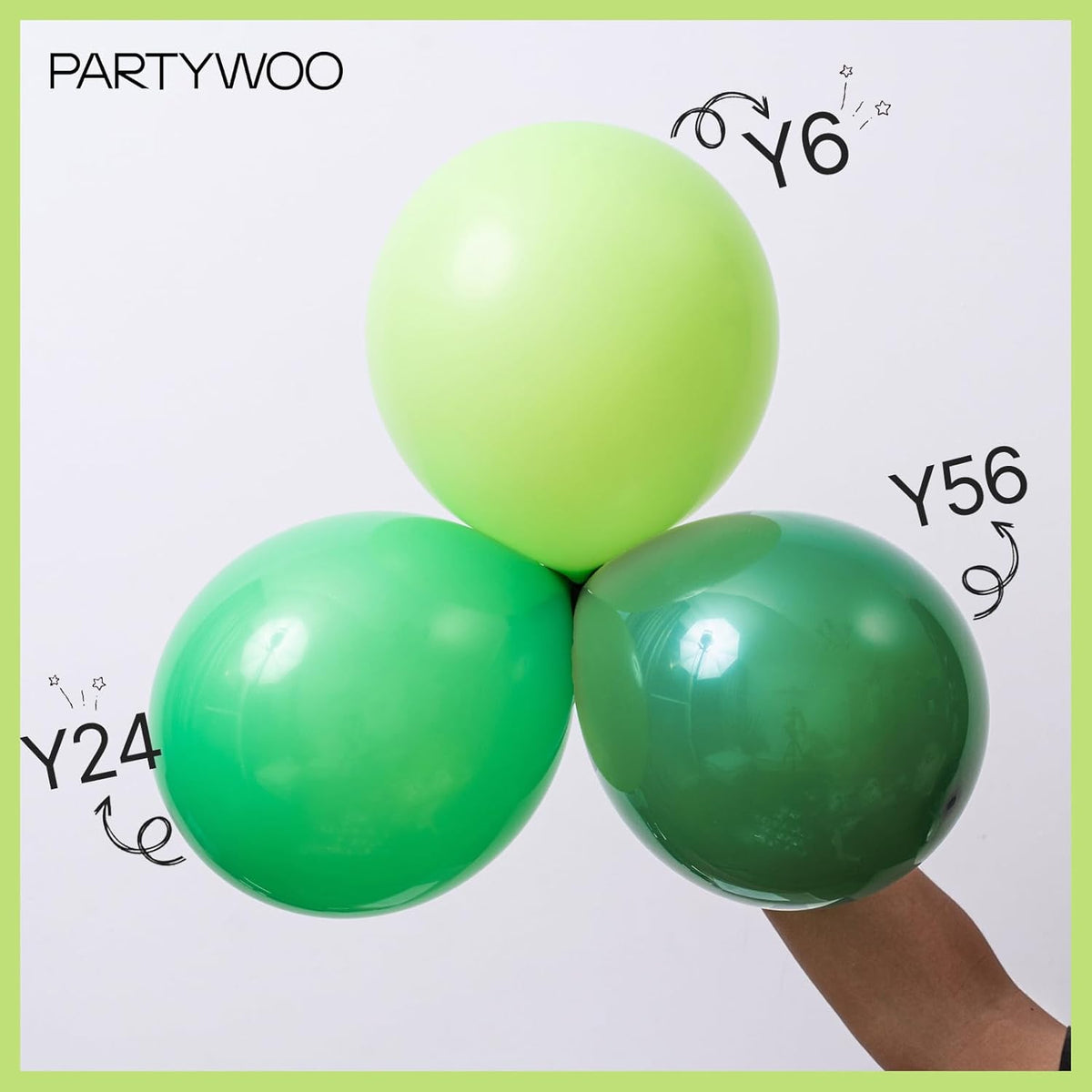 PartyWoo Lime Green Balloons - 127-Piece Neon Latex Balloon Arch Kit for Graduation & Birthday Decor