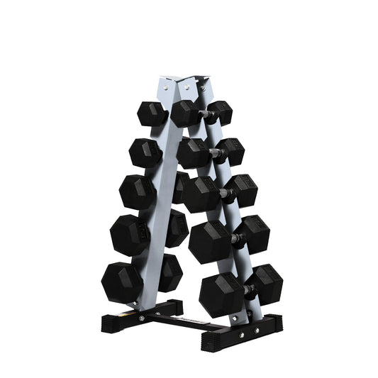 RitFit 250LB/300LB/350LB/550LB/650LB Rubber Hex Dumbbell Sets with Weights Rack, Multiple Color Choices Available, Great Gym Equipment for Home, Strength Training, Workouts