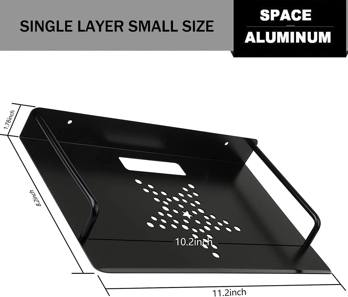 Xiboya textile Set 11.2'' 8.2'') Alumimum Alloy Wall Mount Shelf Bracket for TV Accessories WiFi Router TV Box Top Box