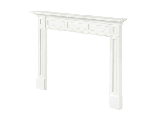 Pearl Mantels ARYB48515 Furniture for Your Fireplace, Premium Grade A MDF Mantel Surround, Crisp White Paint, Interior Opening 48" W x 42" H