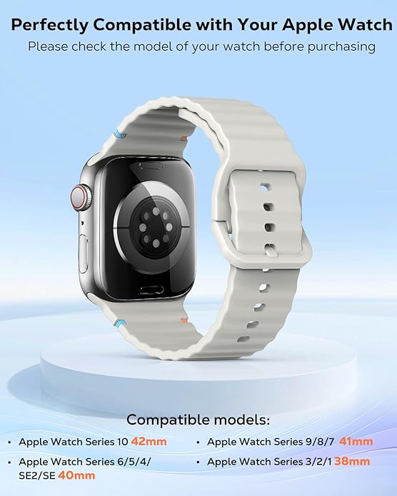 MoKo 2Pack Sport Watch Band Compatible with Apple Watch Band Ultra3/2/1 49mm/Series 11/10/9/8/7/6/5/4/3/2/1/SE3/SE2/SE 46/45/44/42/41/40/38mm,Adjustable Breathable Strap