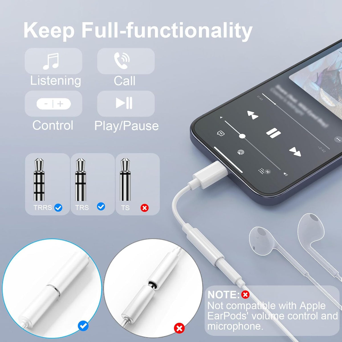 Duyasurs 2 Pack 3.5mm 17/16/15 Pro/15 S21-24, 7/6/5 USB C to Headphone Jack Adapter, USB C to Aux Audio Dongle Cable