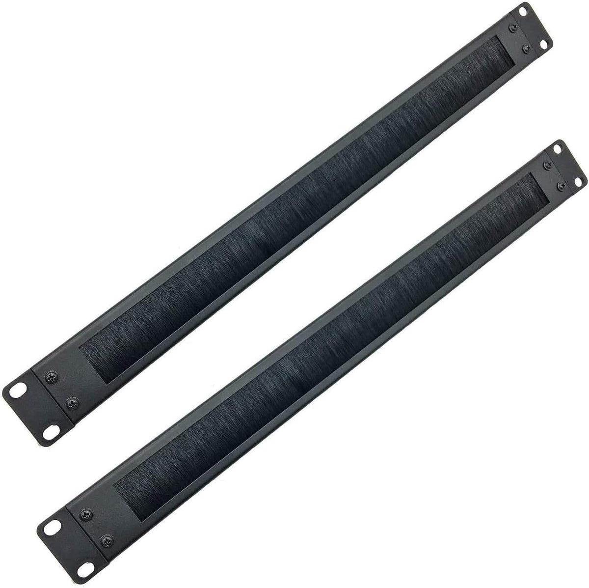 JINGCHENGMEI 2 Pack-1U 19-inch 19" (BF01UAB2PC) Brush Panel Rack Mount Disassembled Cable Management Panel with Brush