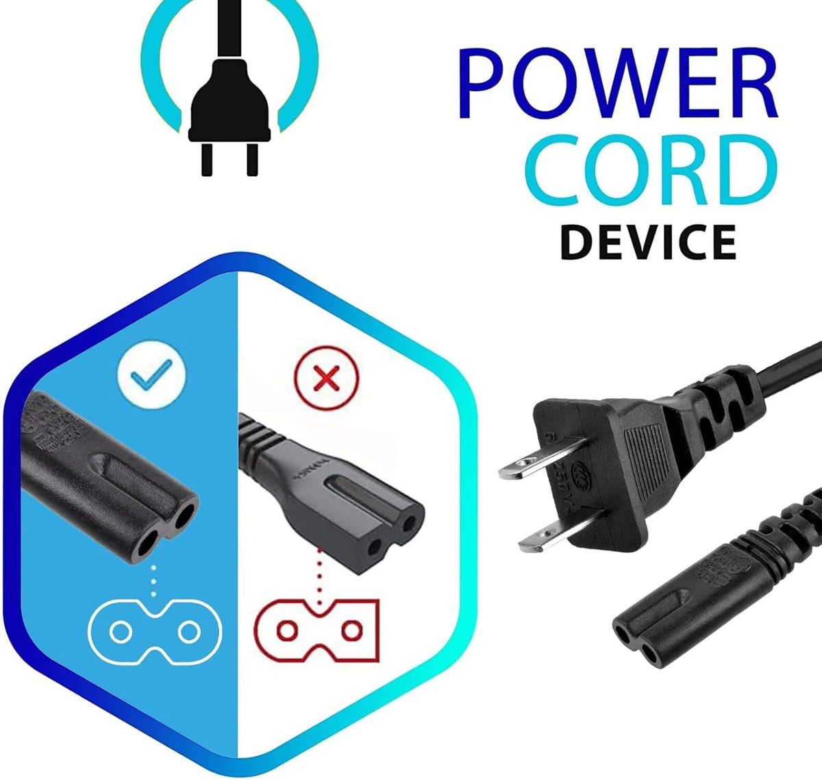 SRGTHE 6ft 4K UL Power Cable Cord Plug Compatible with TV Streaming Media Player Box