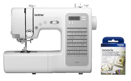Brother CP100X Computerized Sewing and Quilting Machine, SA5FTPKG 5 Foot Embellishment Pack Included