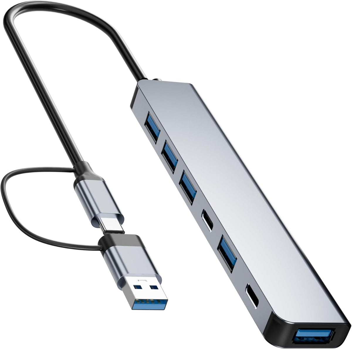FAWETTY 7 1 2* 5* 3.0 2.0 PS4, Aluminum in USB C/USB Hub, USB C and USB, USB and USB Ports, Ultra Slim Portable USB