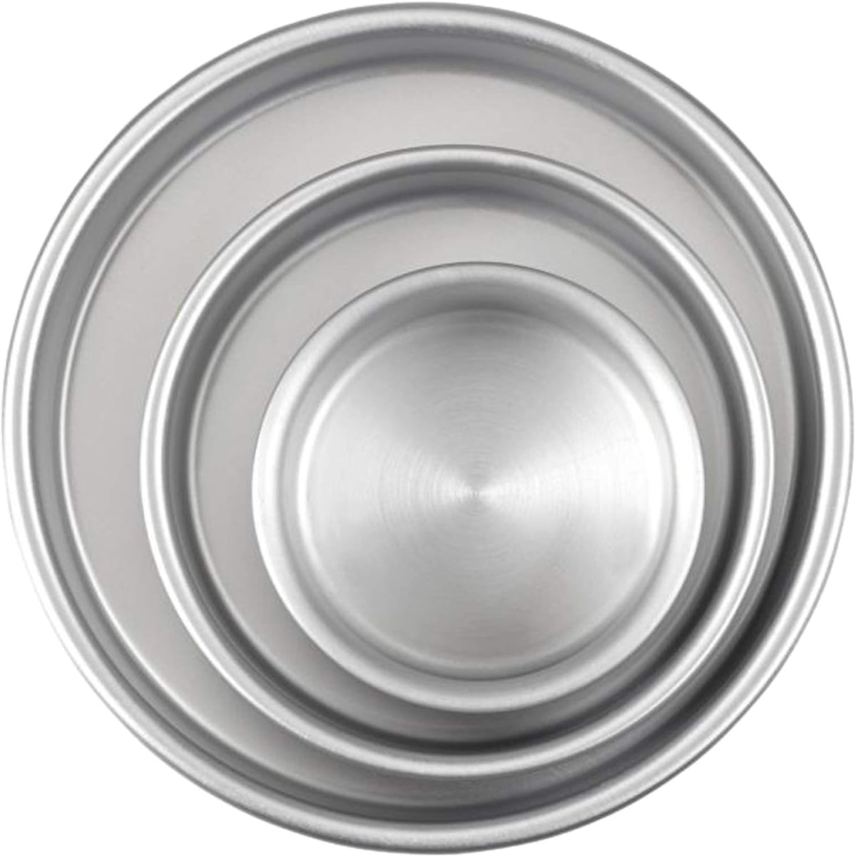 Wilton 3-Piece Aluminum Round Cake Pan Set - Durable, Even Heating Bakeware for Tiered Cakes | 4, 6, 8 Inch