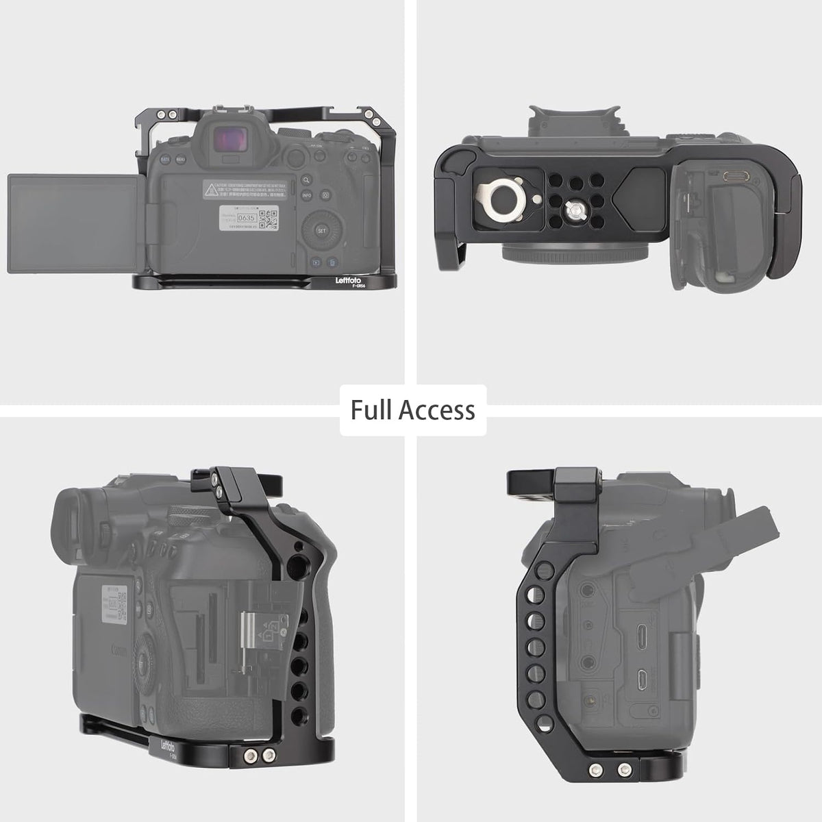 Leftfoto R5 R6 Camera Full Cage for Canon Mirrorless,Extension Mount Microphone Fill Light Bracket Filming