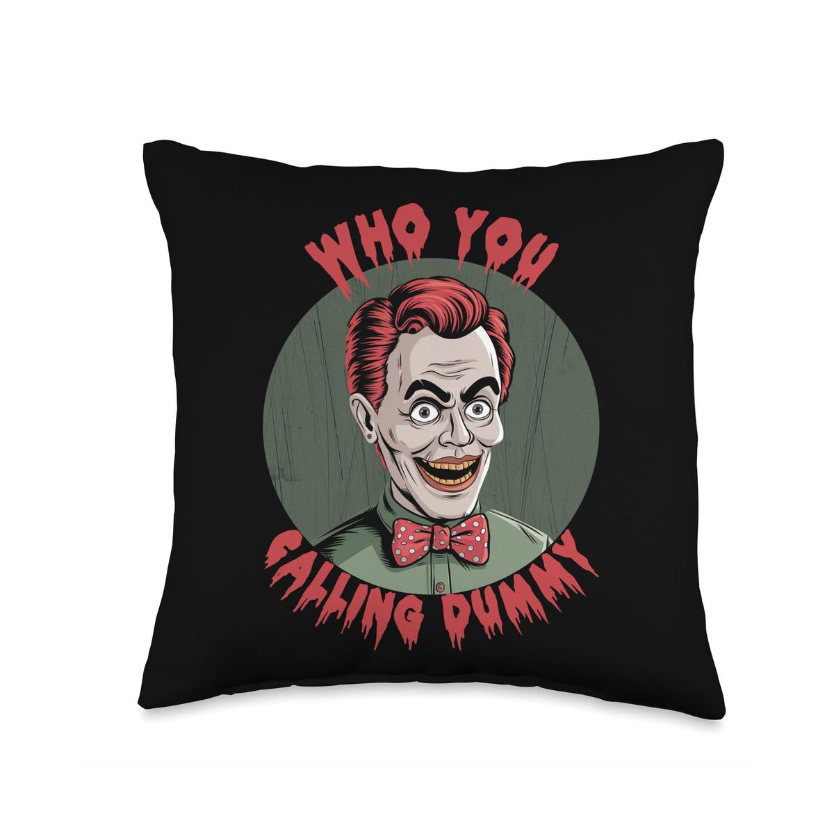 Halloween Costume Creepy Ventriloquist Doll Dummy Throw Pillow