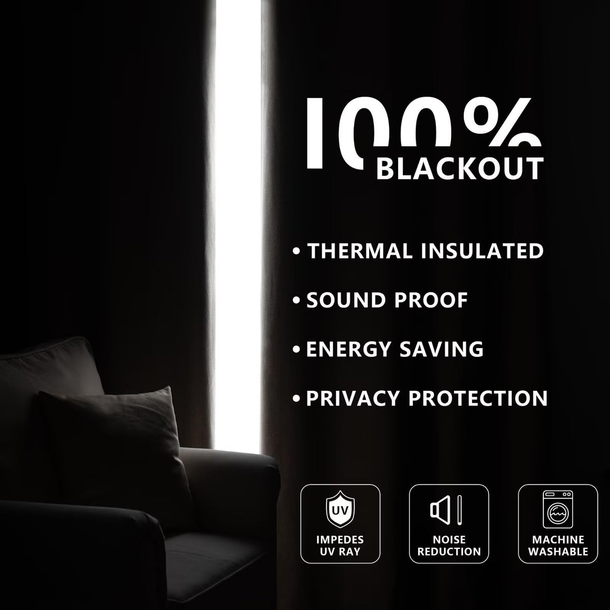 Zyvola 100% Blackout Curtains 96 inch Length 2 Panels Faux Linen Long Drapes for Bedroom Living Room Black Out Room Darkening Curtain Thermal Insulated Back Tab Rod Pocket(W52 x L96, Beige)