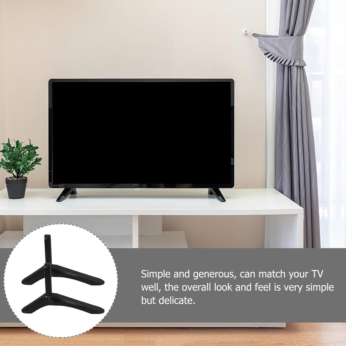 Toddmomy Adjustable TV Stand Base with Metal Bracket for Home and Office