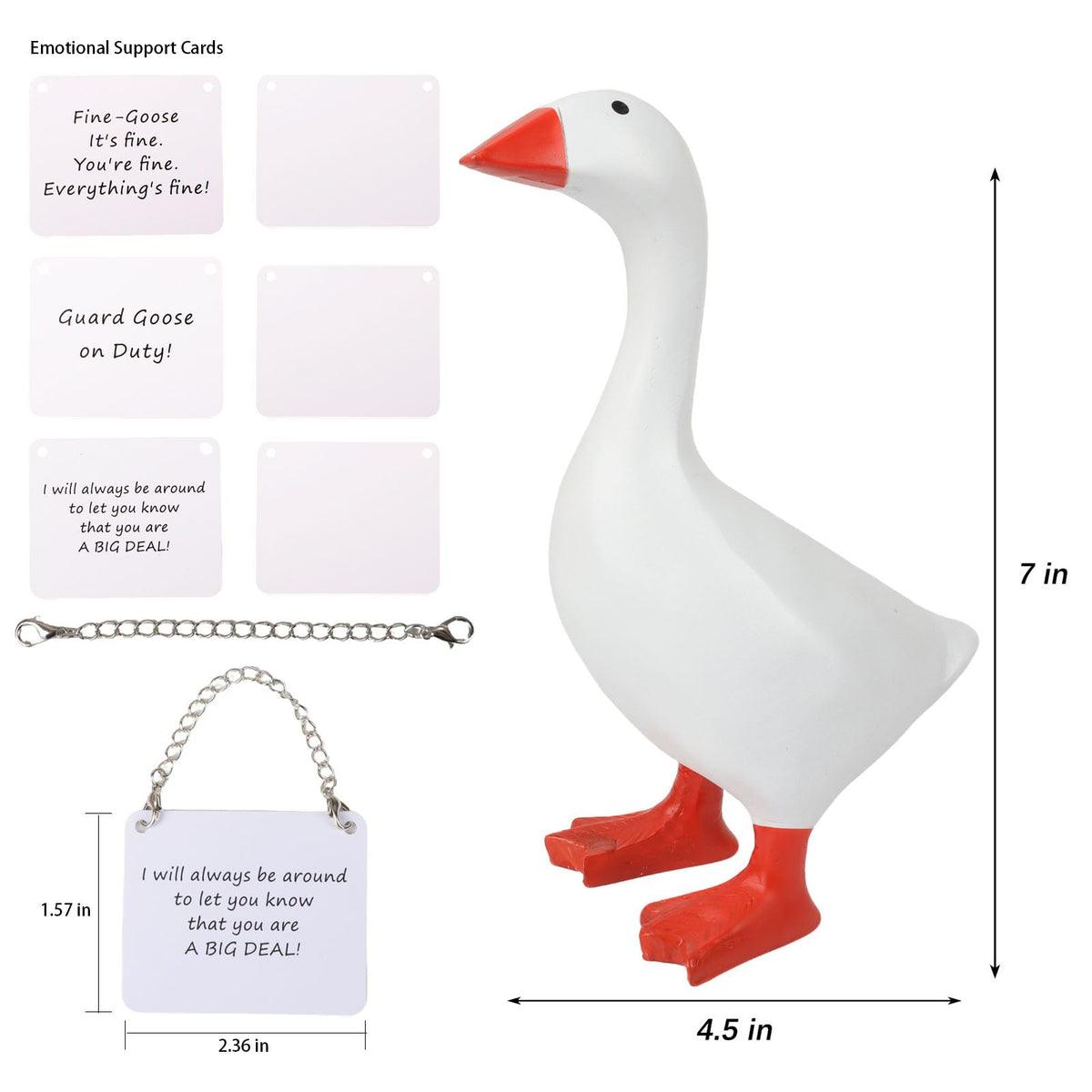 Magnetic Desk Goose Key Holder 7 Inch, Emotional Support Desktop Mini Goose Resin Statue, Cute Home Decor, Office Table Desk Duck Sculpture, Bedroom Decor Housewarming Gift for Friends and Family