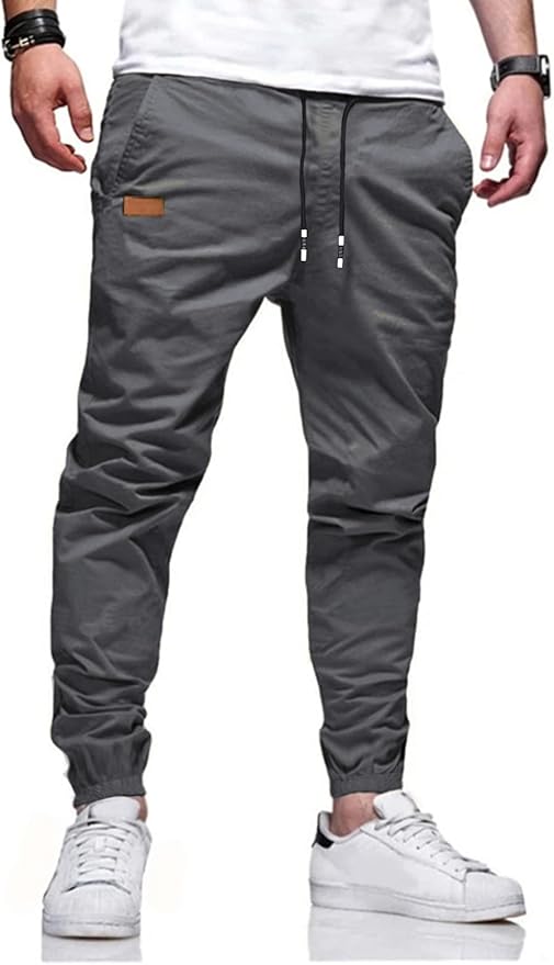 Men Joggers Chino Cargo Pants Hiking Outdoor Recreation Pants Twill Fitness Track Jogging Pants Casual Cotton Pants