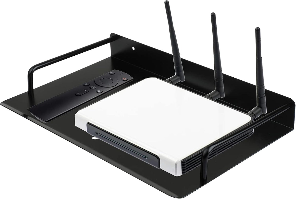 Xiboya textile Set 11.2'' 8.2'') Alumimum Alloy Wall Mount Shelf Bracket for TV Accessories WiFi Router TV Box Top Box