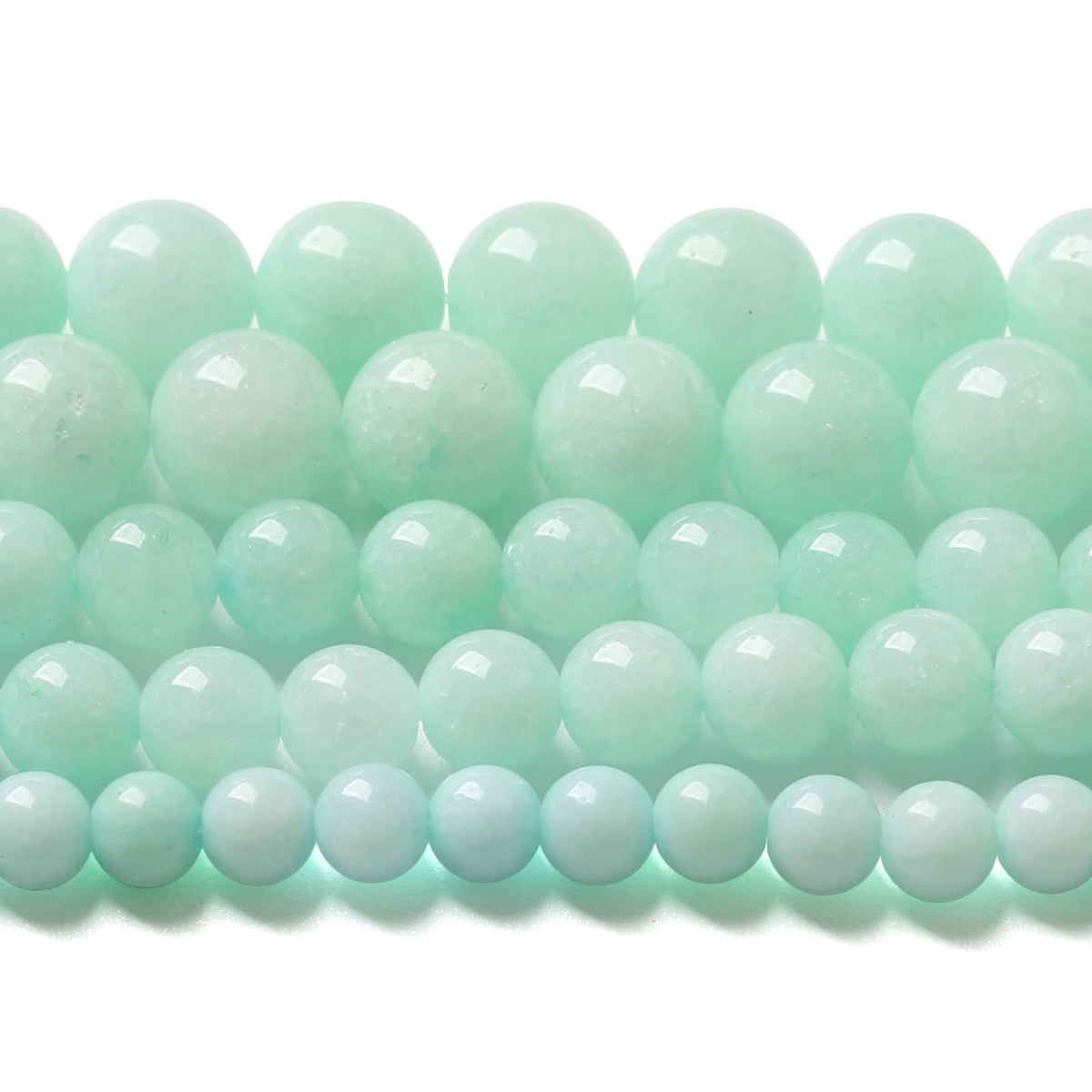 8MM 46PCS Natural Stone Amazonite Chalcedony Loose Beads for Jewelry Making DIY Bracelet Necklace 1 Strand