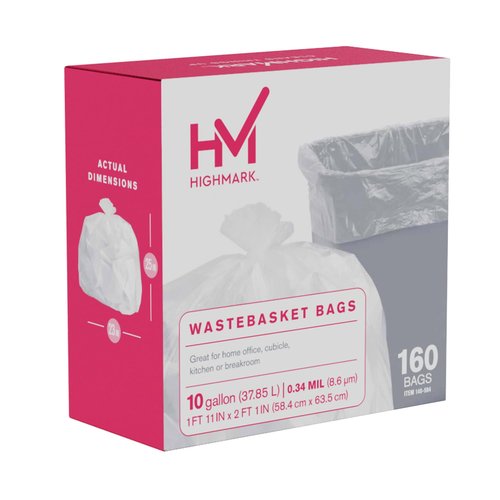 Highmark Trash Bags, 10 Gallons, Box Of 160, DP00504