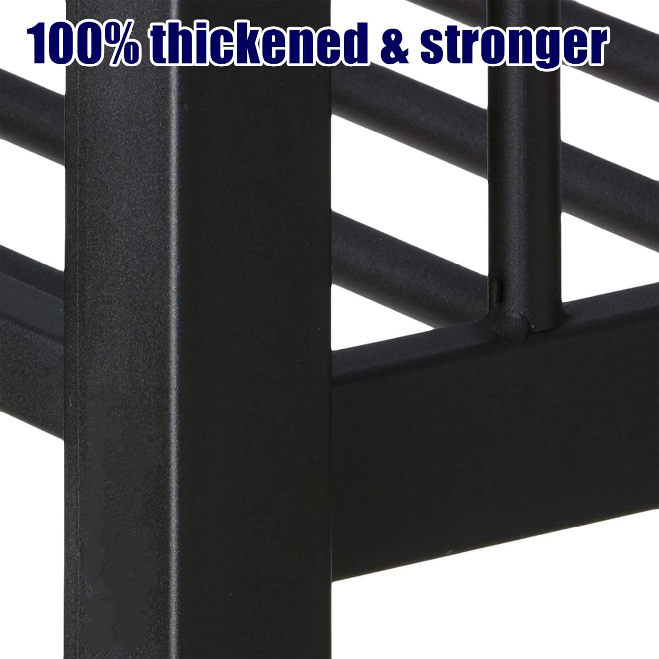 SIGONE Stronger and Safer Metal Steel Bunk Bed Frame Twin XL Over Queen Size, Heavy Duty More Stable Thickened Black Metal Bunk Queen Bed (Easier to Assemble) (Twin XL Over Queen)