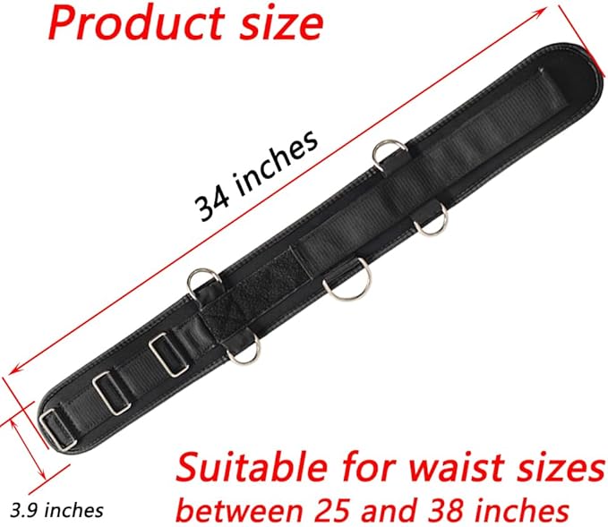 Fitness Resistance Belt Multi Functional Fitness Belt with 5 Rings for Weight Training and Resistance Training of Load Carrying Pull Up Belt Squat