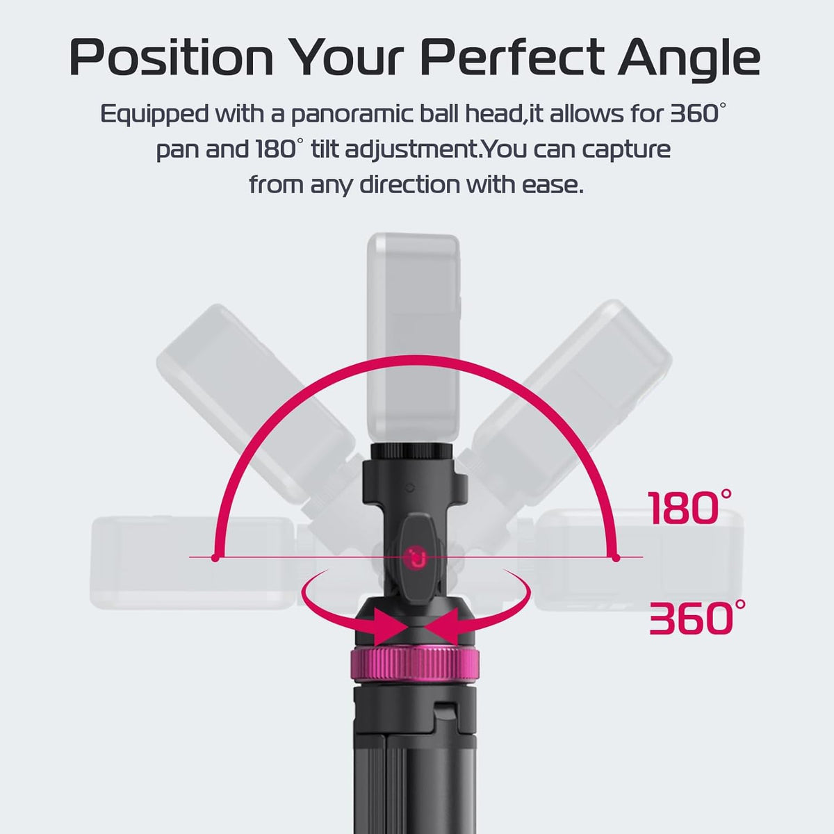 ULANZI MT-89 82" 1/4" 2.2LBS Extendable Tripod Aluminum, Portable Adjustable Light Stand with Screw Quick Release