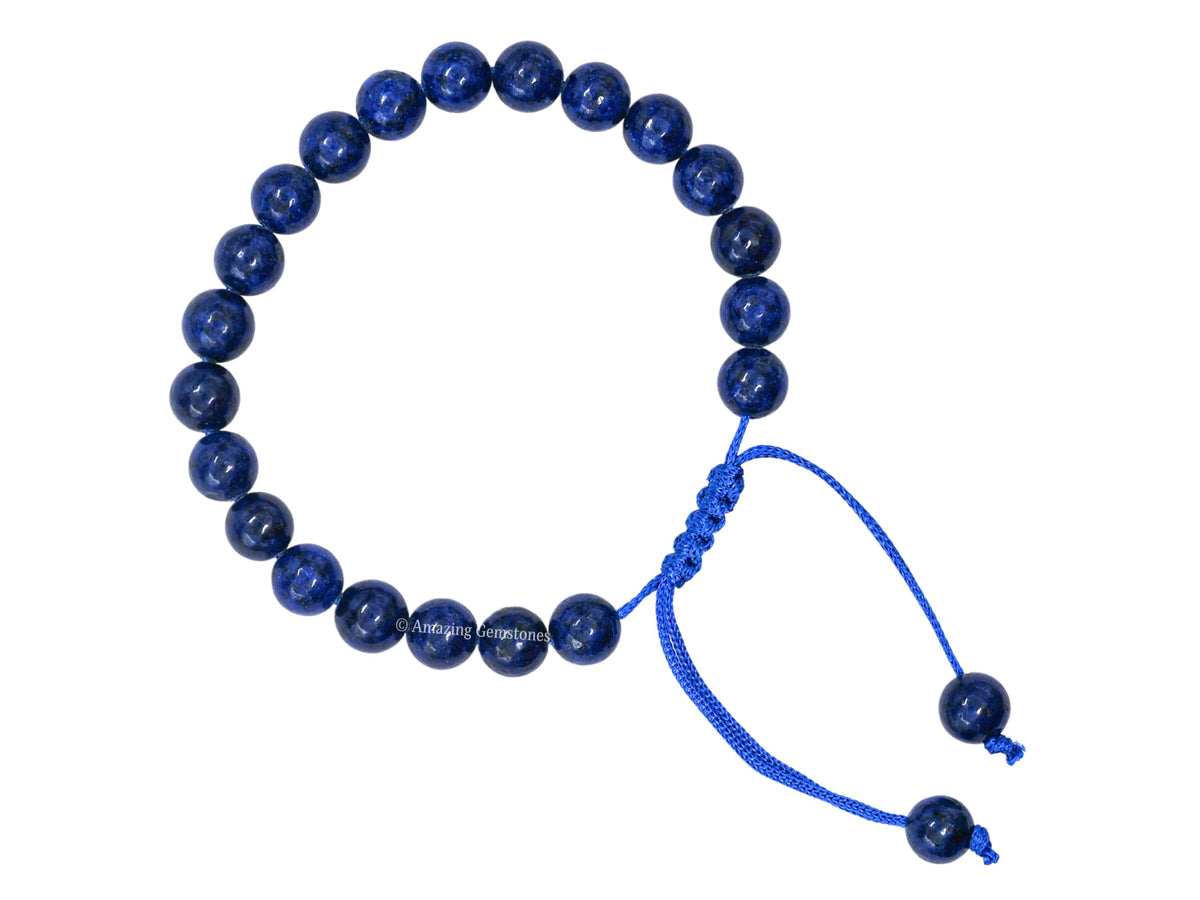Amazing Gemstone Lapis Lazuli Bracelet for Women Men's Gifts - Protection Healing Crystal 8mm Gemstones Beaded Adjustable Bracelet Pulseras Para Hombres Mujer Stocking Stuffers (Lapis Lazuli Onyx)