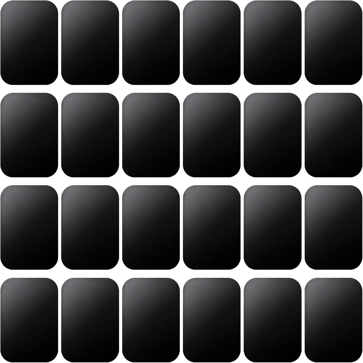 Aecsze 24 Pack 2.55x1.77 Replacement Metal Plates for Magnetic Car Mount - in Adhesive Metal Plates for Magnetic Mount