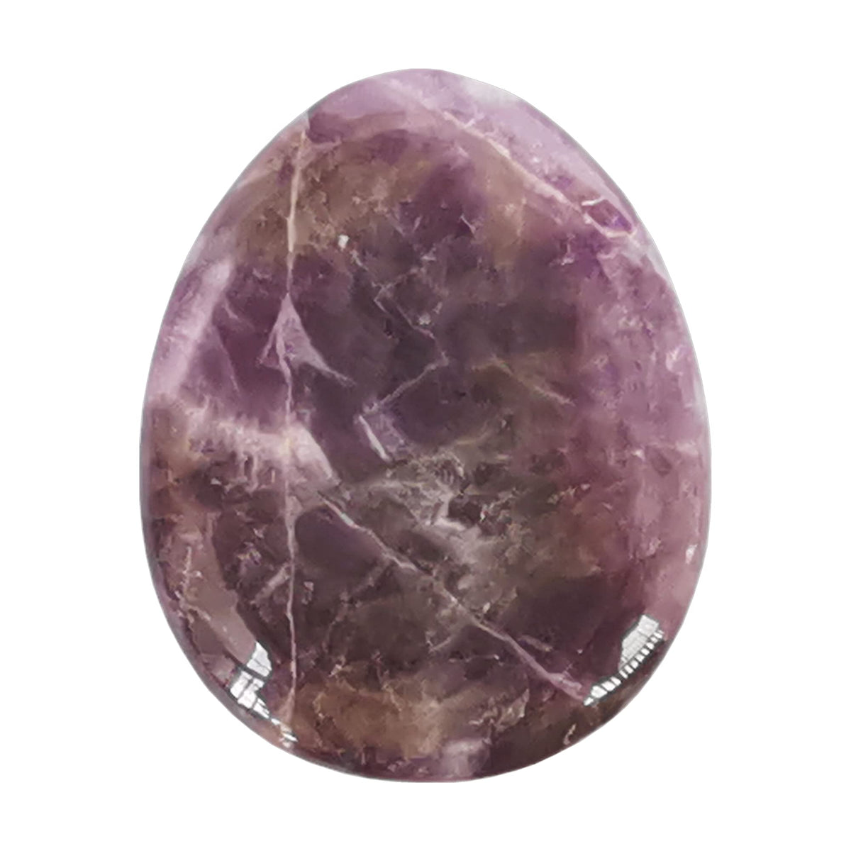 Bacatgem Natural Amethyst Water Drop Chakra Thumb Worry Stone,Stress Relax Healing Reiki Crystal Pocket Palm Stones