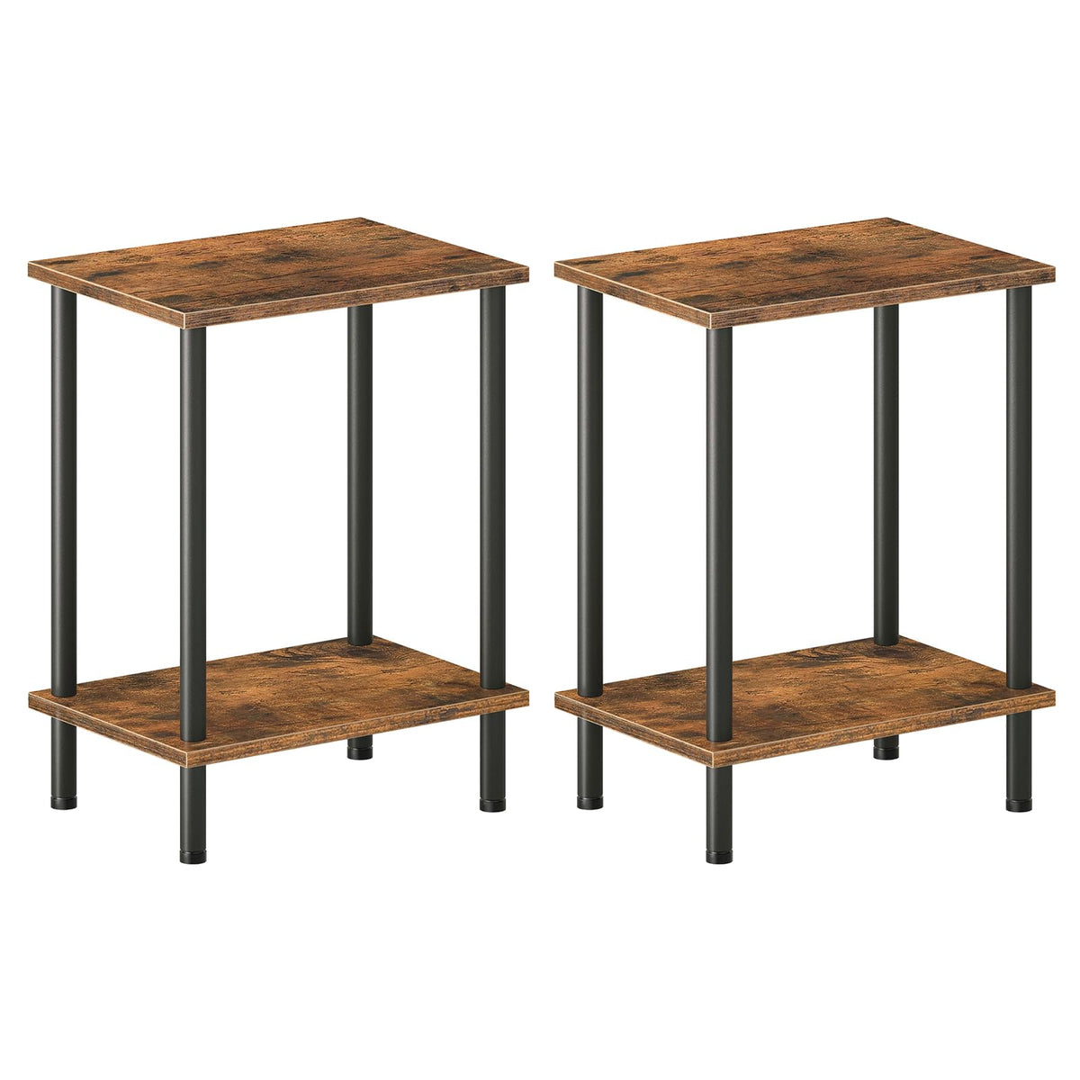 HOOBRO End Table and Area Rugs Bundle, Nightstand with 2-Layer Storage Shelves, 2 x 3 ft Area Rugs Washable Non-Slip, BF09BZP201-BU01AR01