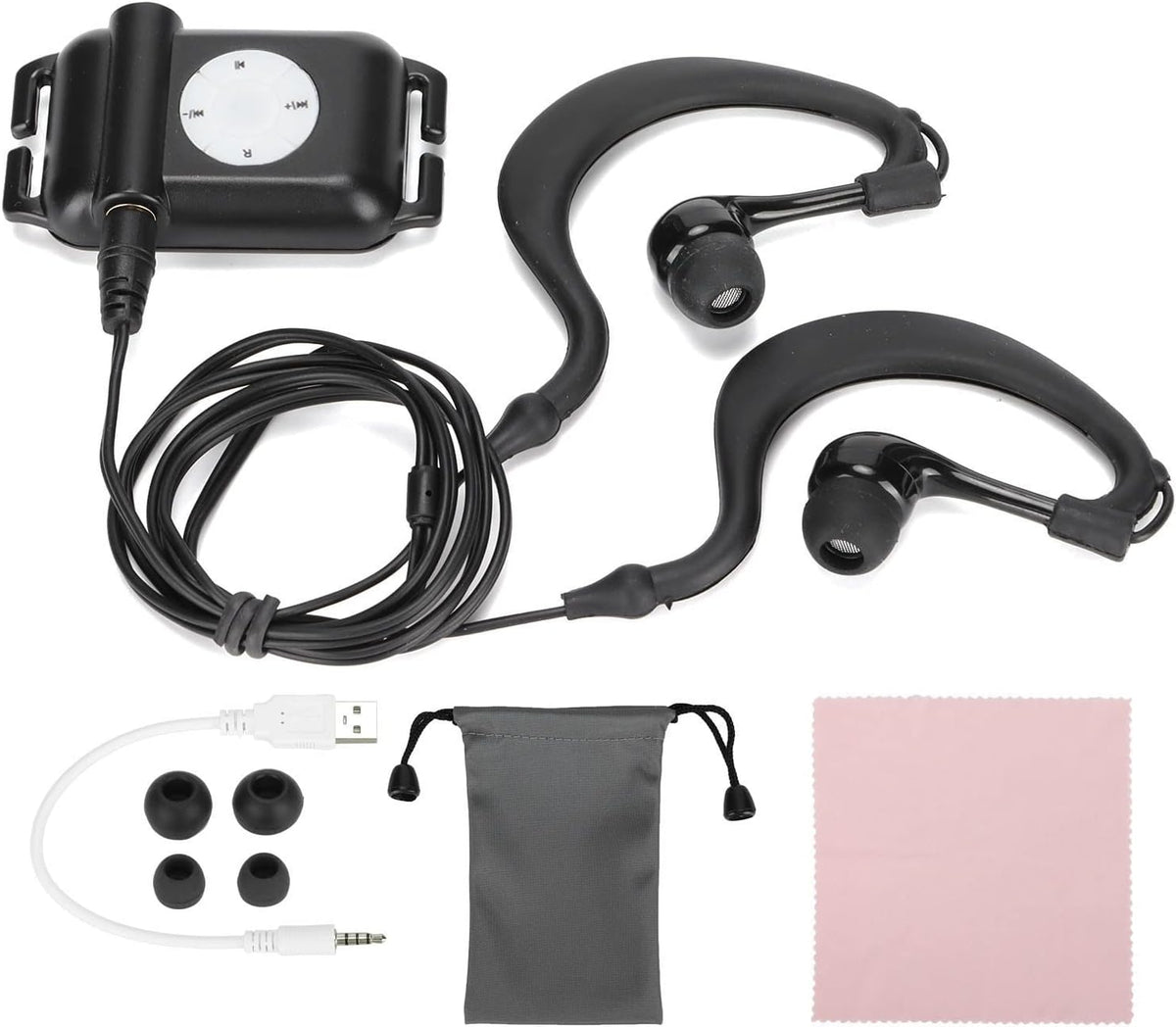 Beufee Mp3 Swimming, Swimming Headset Mp3 Swimming MP3 Waterproof Player for Underwater Player Music Player Player