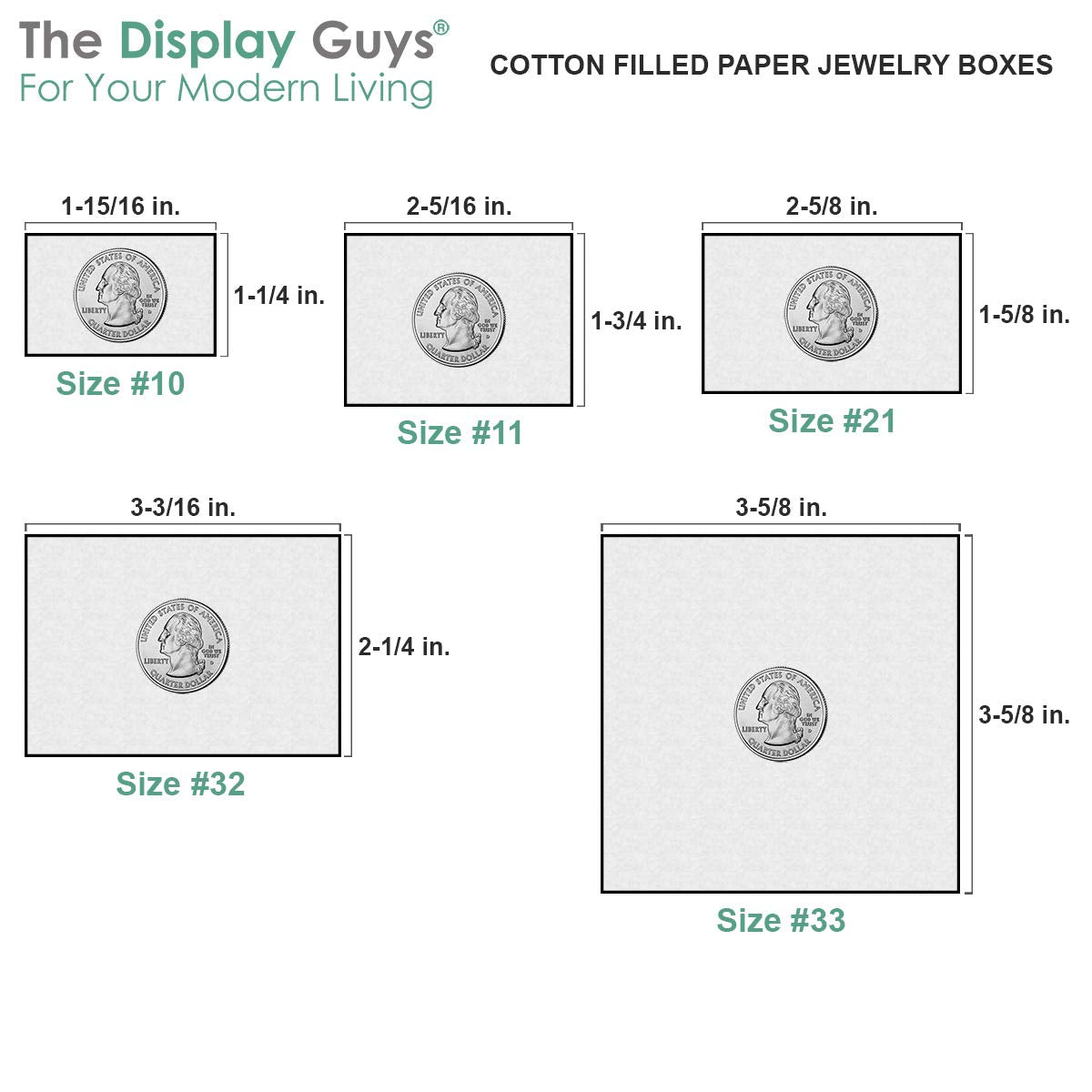 TheDisplayGuys - 25-Pack #32 Cotton Filled Cardboard Paper Jewelry Boxes Gift Case - Matte Black (3.3" x 2.3" x 1.0") - for Shipping or Storage