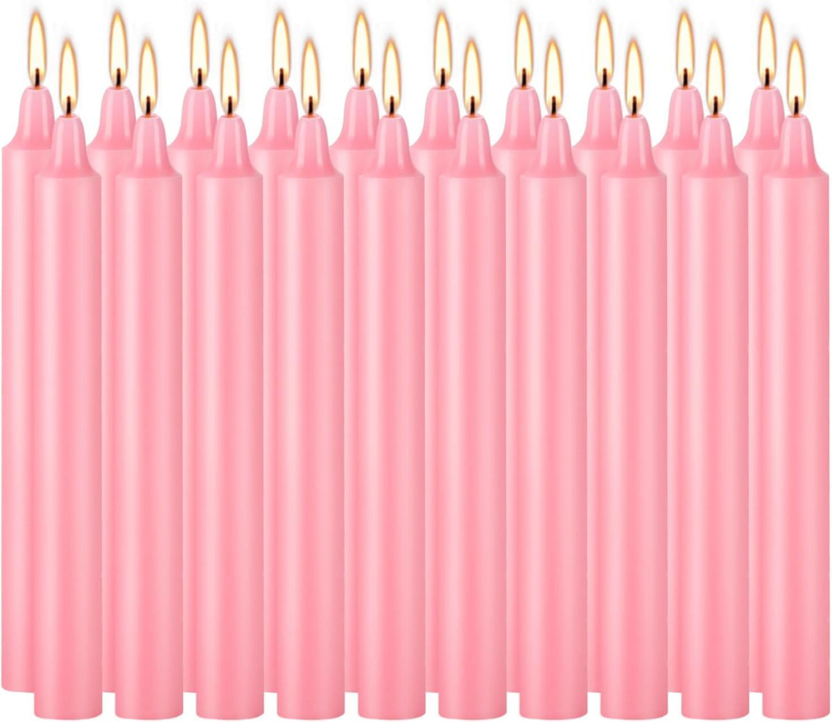 YOROXRG Mini Unscented Taper Candles - 40 Pack for Weddings, Birthdays, and Home Décor | 4 Inch Tall (Pink)