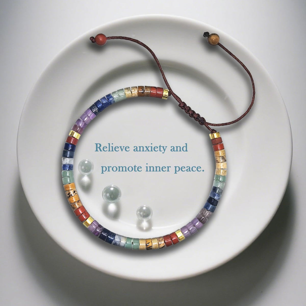 Vyooxcy Chakra Bracelets for Women，7 Chakra Bracelet Crystal Beaded Healing Bracelet for Women Spiritual Bracelets ，Healing Crystals Meditation Relax Women Anxiety