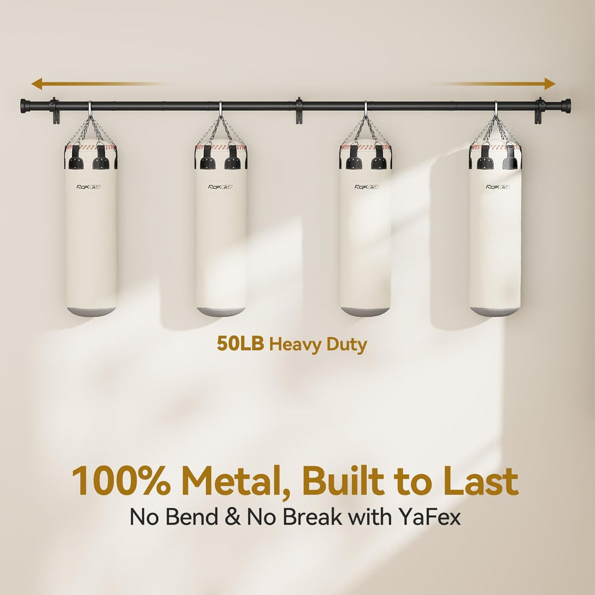 YaFex Curtain Rods - Heavy Duty 1 Inch Adjustable Window Treatment Rods | 32-170 Inch, Modern Black Design