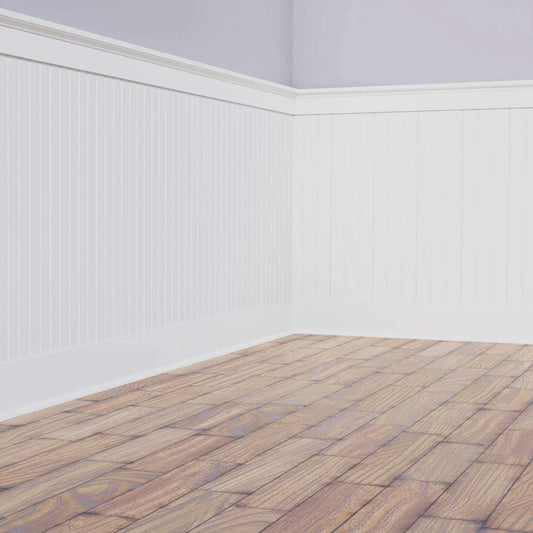 Ekena Millwork - WPKP104BBD, Deluxe Beadboard, 8' Length PVC Wainscoting Kit, 56" Height, White