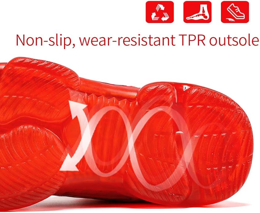 VITUOFLY Kids Basketball Shoes Boys Air Cushion Sneakers Girls Mid Top School Hoops Shoes Non-Slip Outdoor Sports Running Gym Comfortable Durable Little Kid/Big Kid