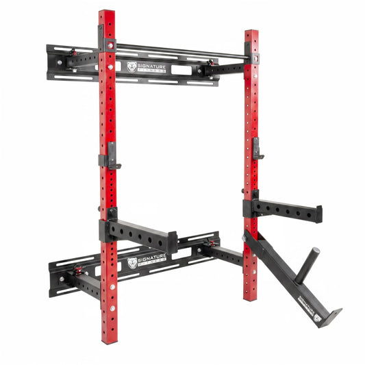 Fitvids Wall Mounted Power Rack Squat Stand, 1000 Pound Capacity 2“ x 2” for Home & Garage Gym with J-Hooks,Squat Lever Arm, Multiple Styles
